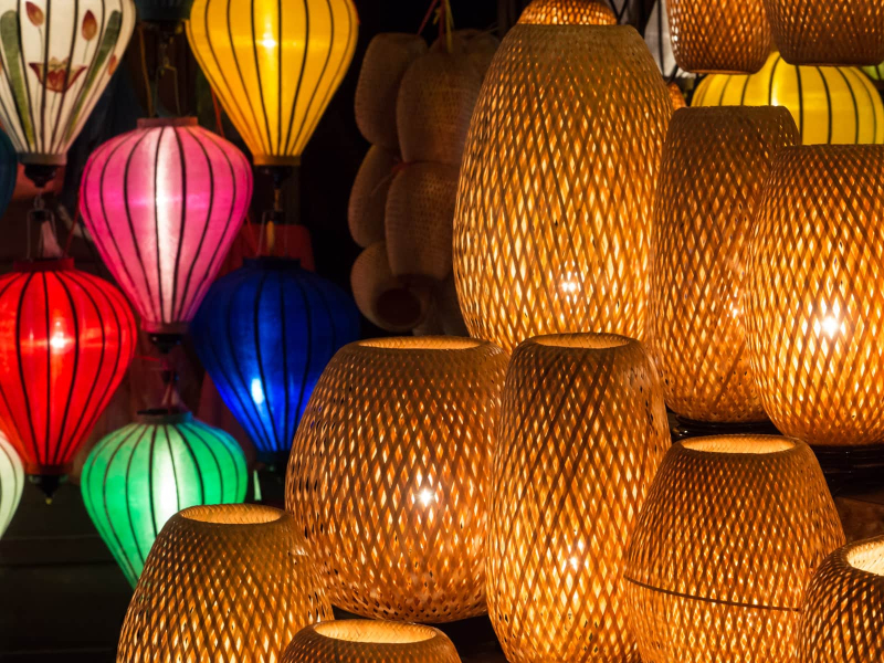 Lanterns are one of the main items for sale