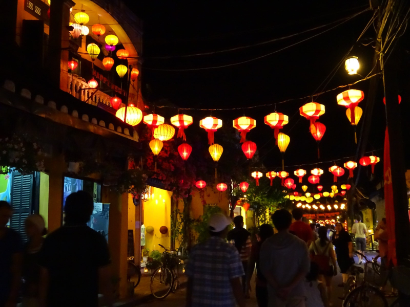 Strolling on a balmy night under the lanterns is one of the great pleasures of Hoi An