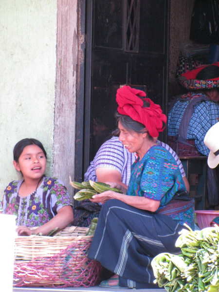 Shoppers from around the lake converge at Solola's huge weekly outdoor market