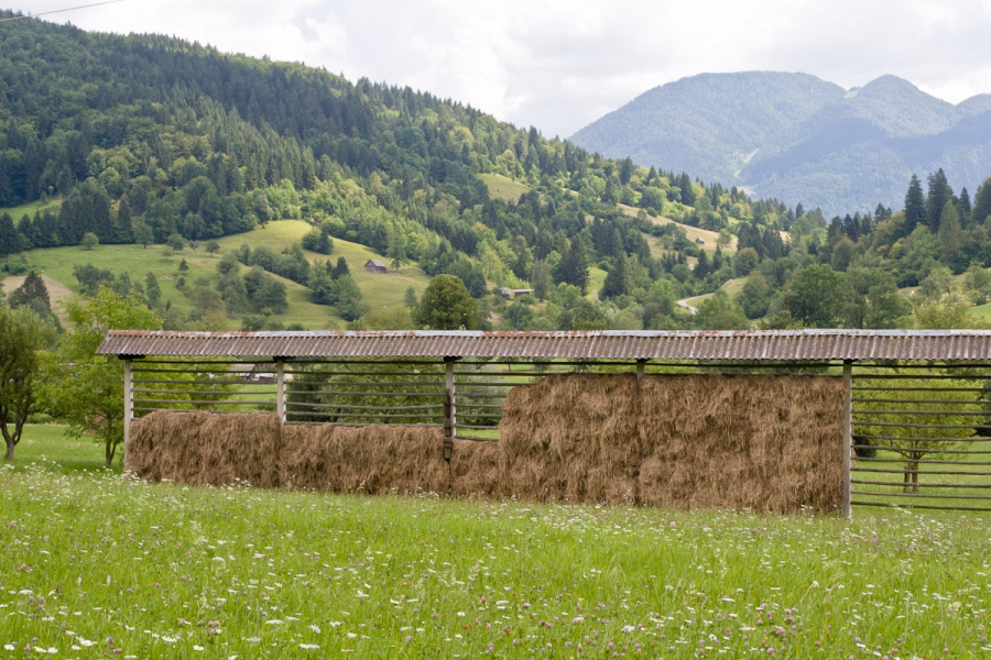 A traditional Slovenian rack for drying hay