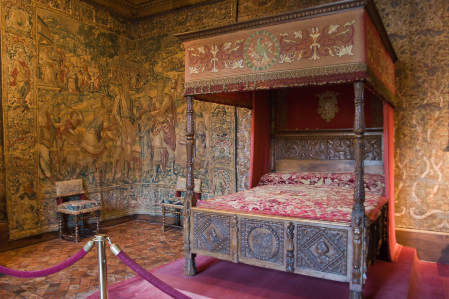 The chateau is full of intricate 16th-century wall tapestries