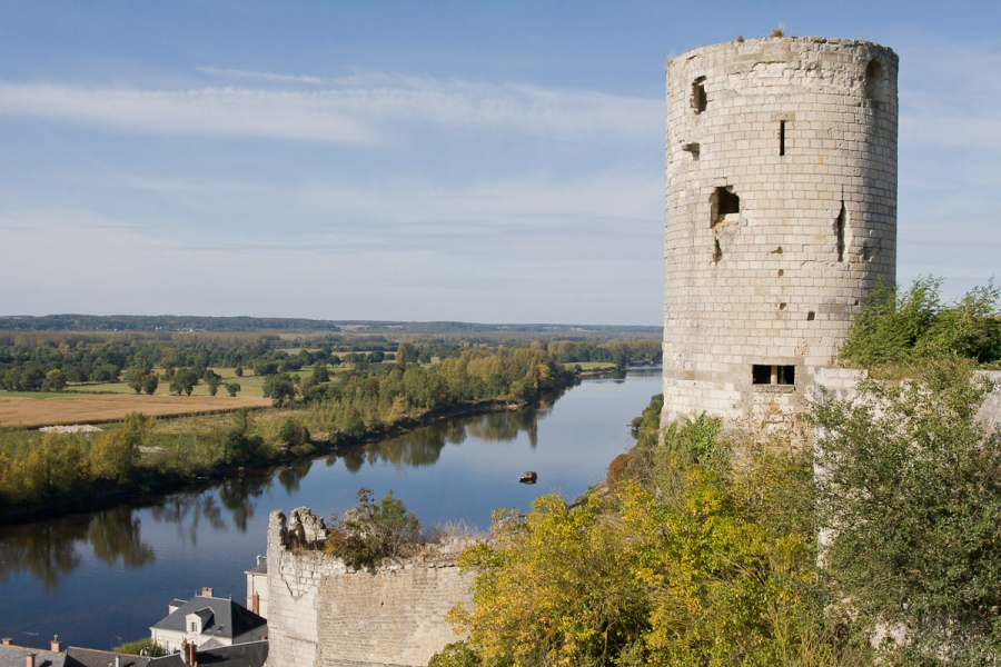 The ruins of Chinon Castle, a favorite residence of King Henry II of England