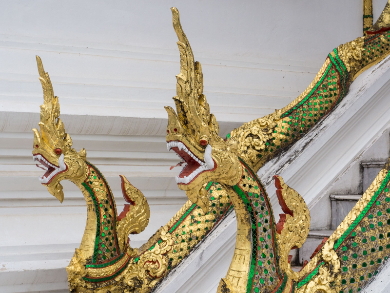 The Laotian version of the nagas (sea serpents) that are also part of Cambodian mythology