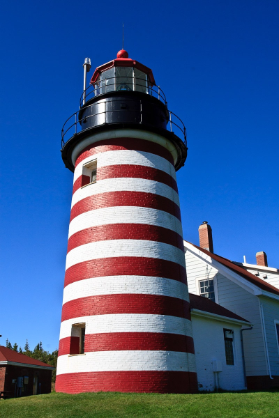 Lighthouse at West Quoddy Head in Lubec, the easternmost point in the United States