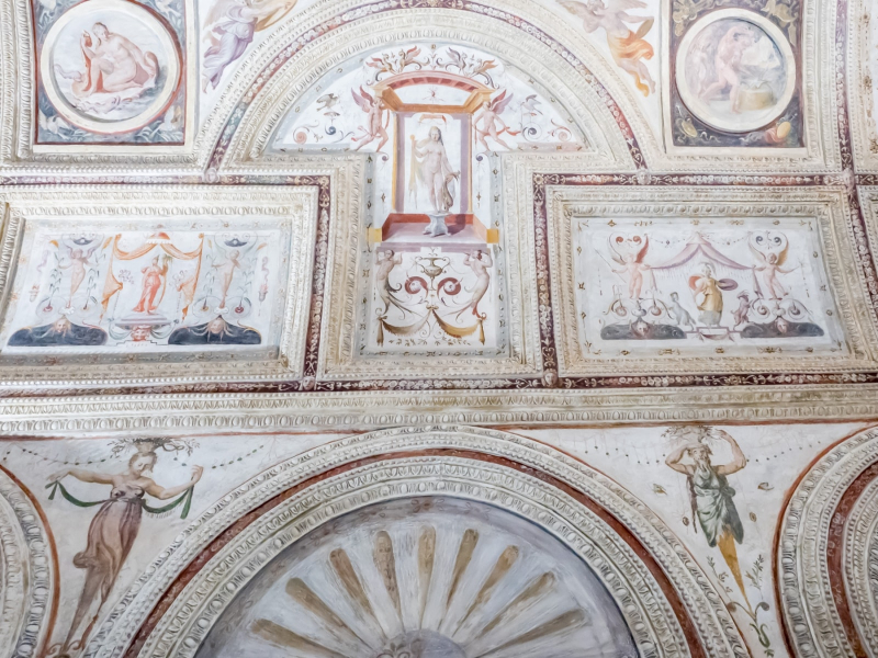Roman-inspired wall and ceiling decorations elsewhere in the Ducal Palace