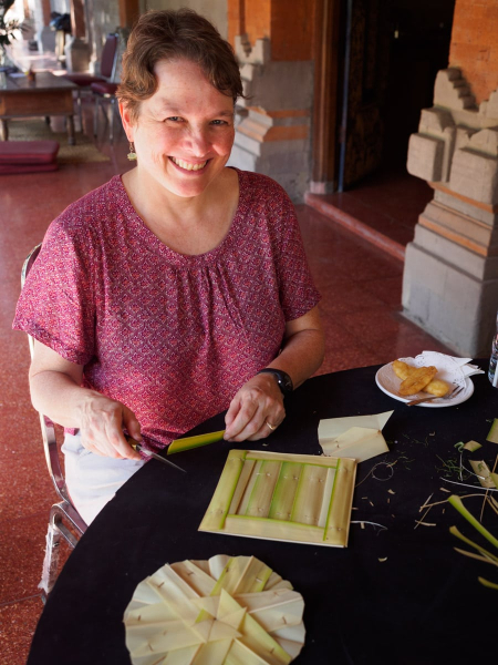 We took a class in how to make typical Balinese offerings and decorations from palm leaves