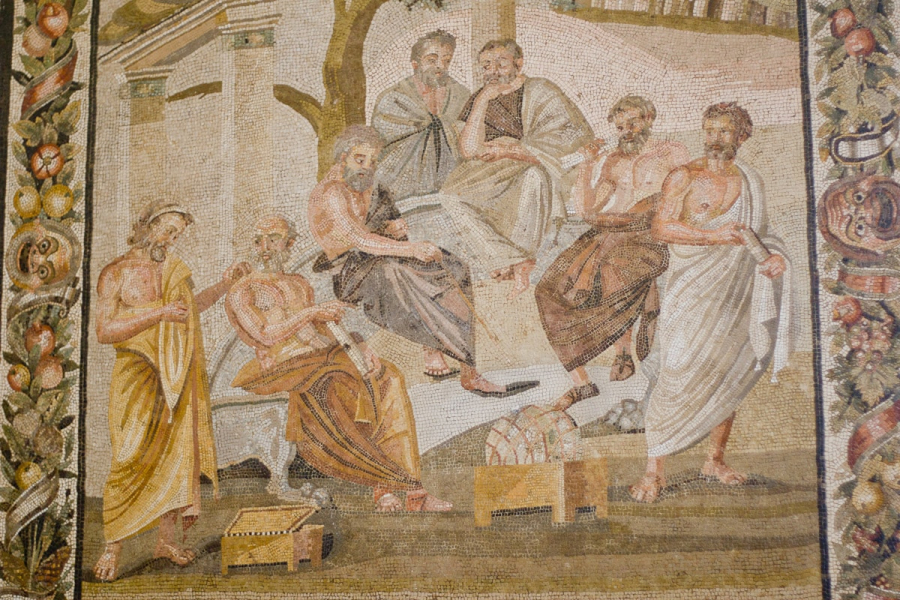 A Roman mosaic of Plato's Academy