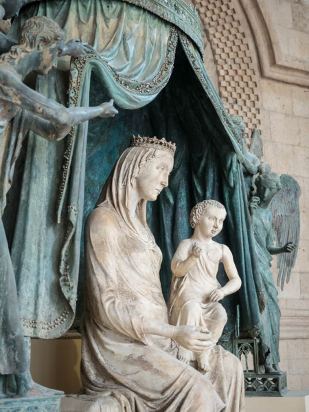 The original Madonna and Child that used to sit over the main entrance (now in the cathedral's museum). The one on the cathedral now is a copy.