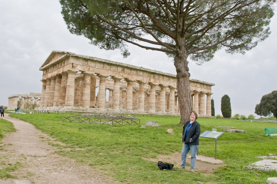 Chris (and a stone pine) in Paestum
