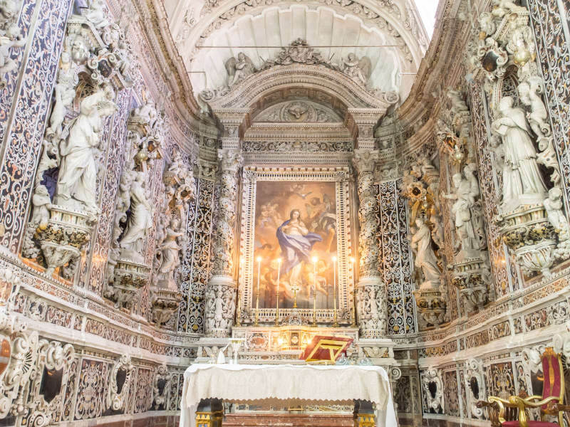 Many Sicilian churches are full of Baroque decoration run amok