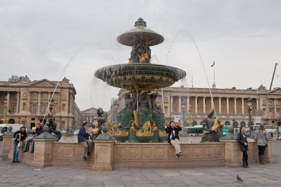 A 19th-century fountain in the Place de la Concorde