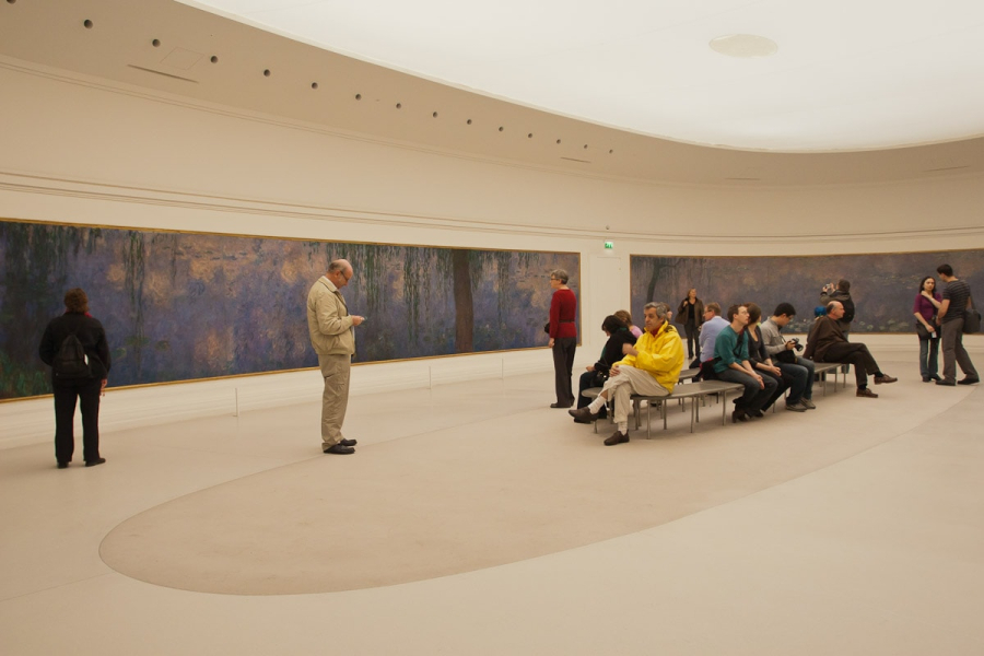 A room-size display of Monet's waterlily series in the Orangerie Museum