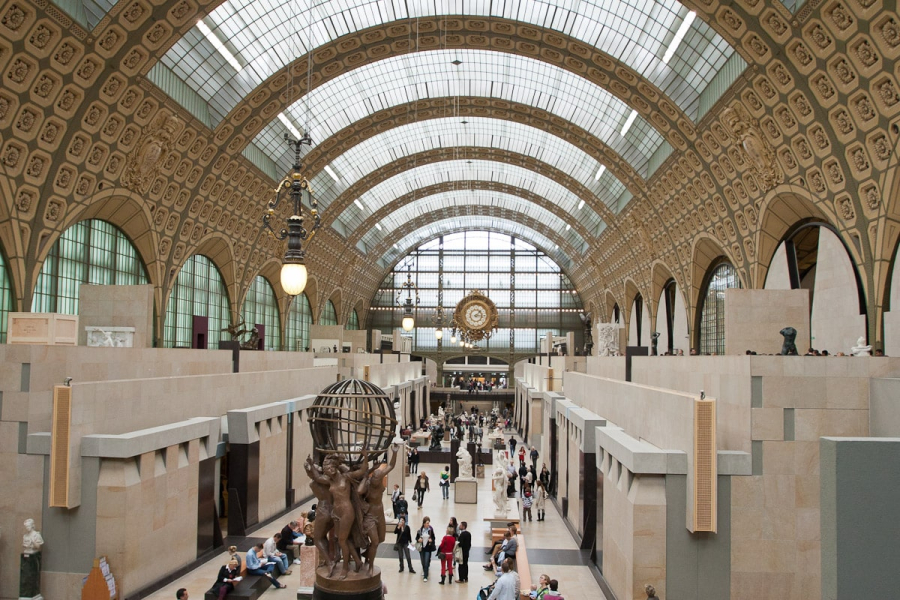 The Musee D'Orsay, a museum of French art from the 19th and 20th centuries housed in a former turn-of-the-century train station
