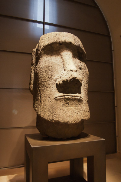 A stone head from Easter Island in the Louvre