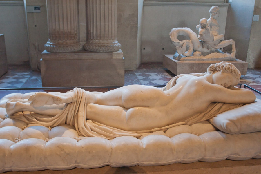 A Greek statue of a sleeping hermaphrodite from the 2nd century BC 