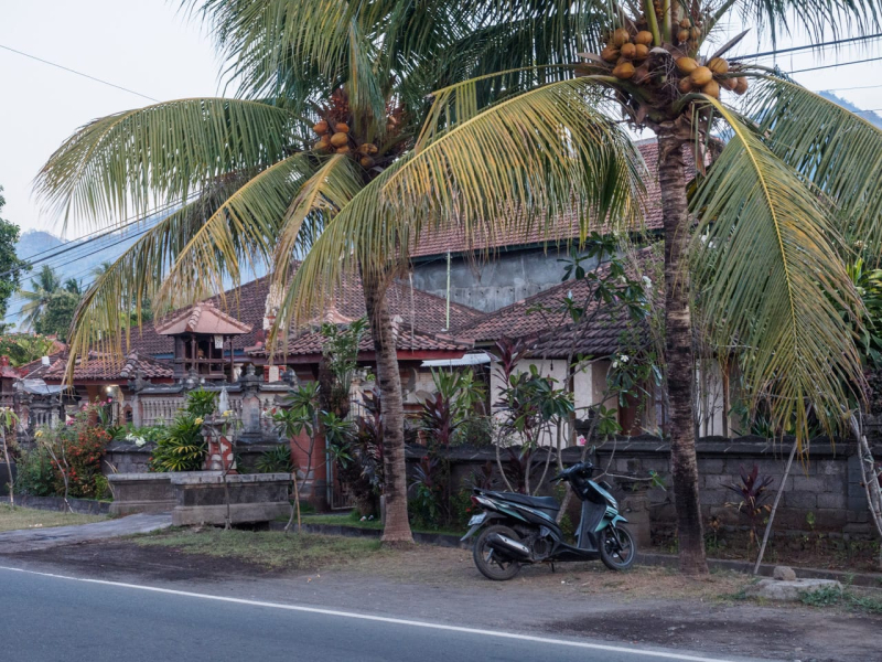 What nice family compounds look like on the main road in Pemuteran