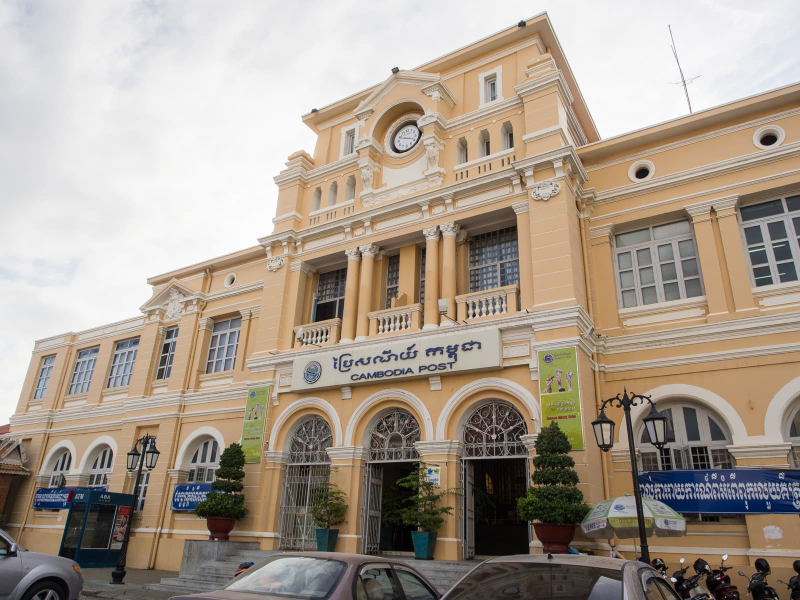 The finest French colonial building in Phnom Penh: the main post office