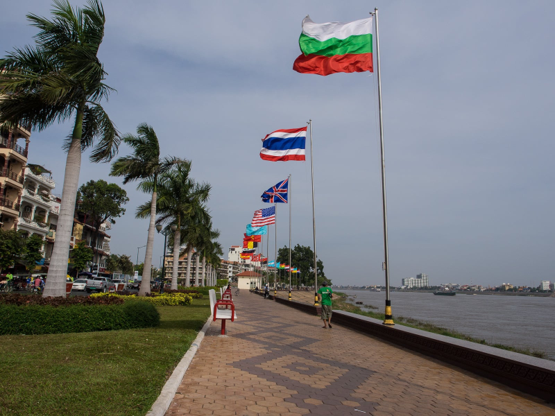 This wide promenade along the Mekong River is the perfect place for a stroll