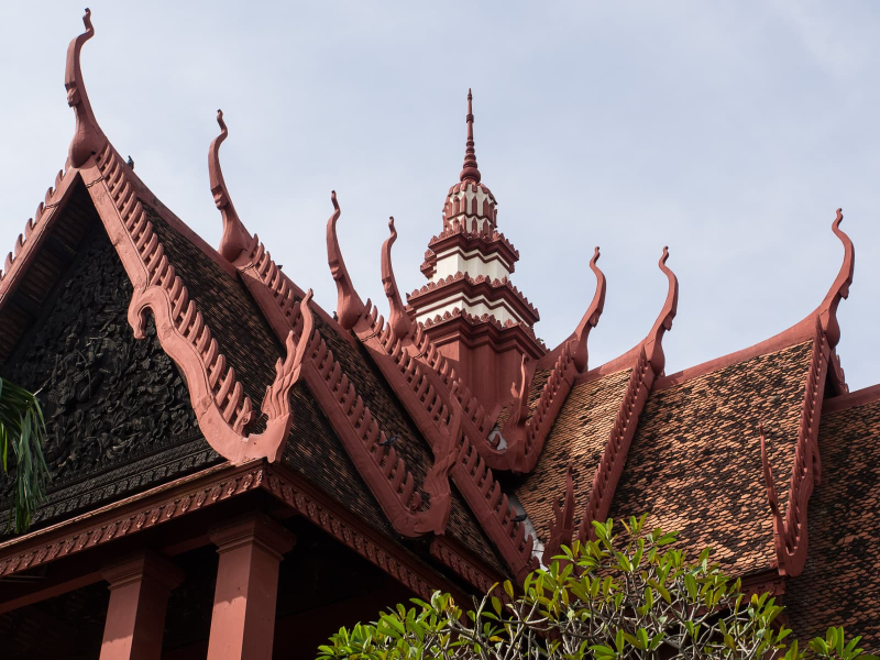 This style of roof finial is typical of Cambodia