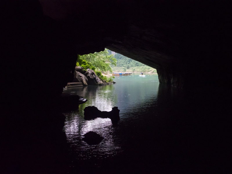 Looking back out the mouth of the cave