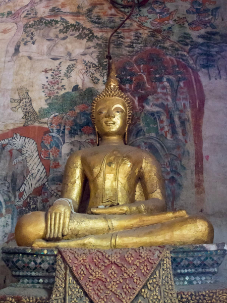 A Buddha inside the old temple