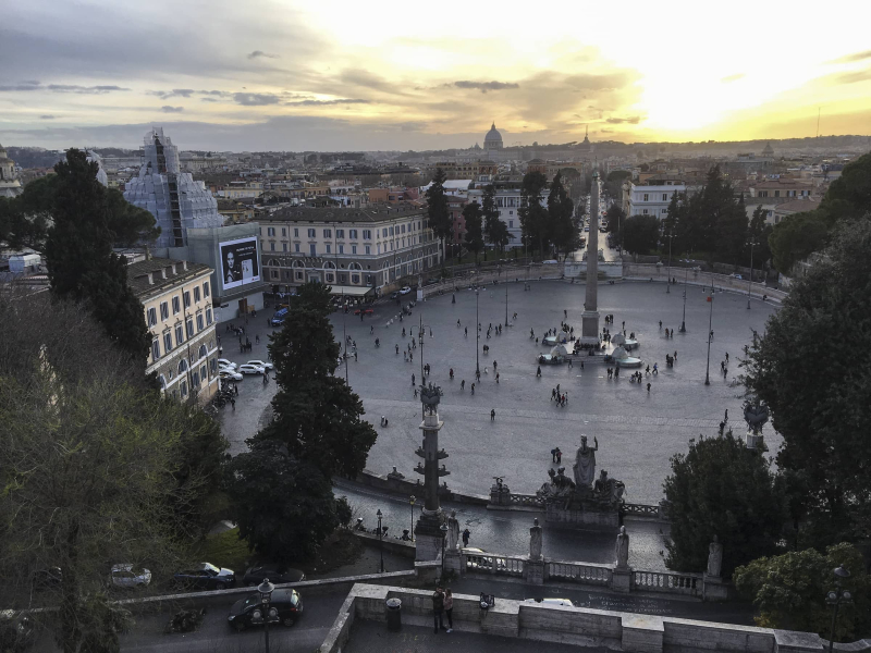 Looking down on the Piazza del Popolo