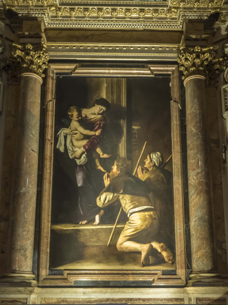 Caravaggio's painting of Madonna and the pilgrims