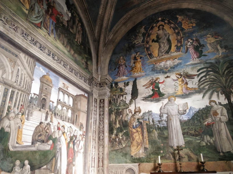 The Chapel of St. Bernard in Santa Maria in Aracoeli church in Rome, painted by one of Chris's favorite Renaissance artists, Pinturicchio, who was active in central Italy in the 1490s and 1500s. 