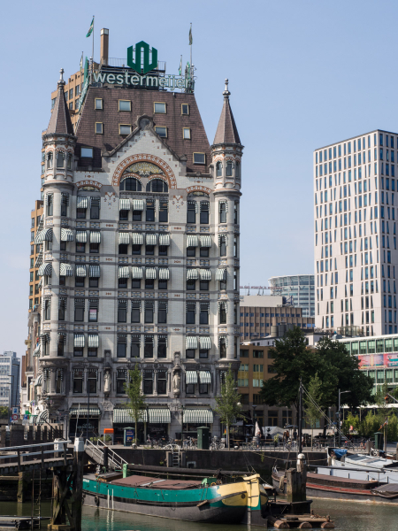 One of the few old buildings on the Rotterdam riverfront to survive bombing in World War II