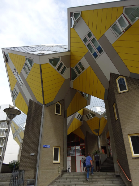 Next to the Pencil Building is Piet Blom's more famous apartment complex, the Cube Houses