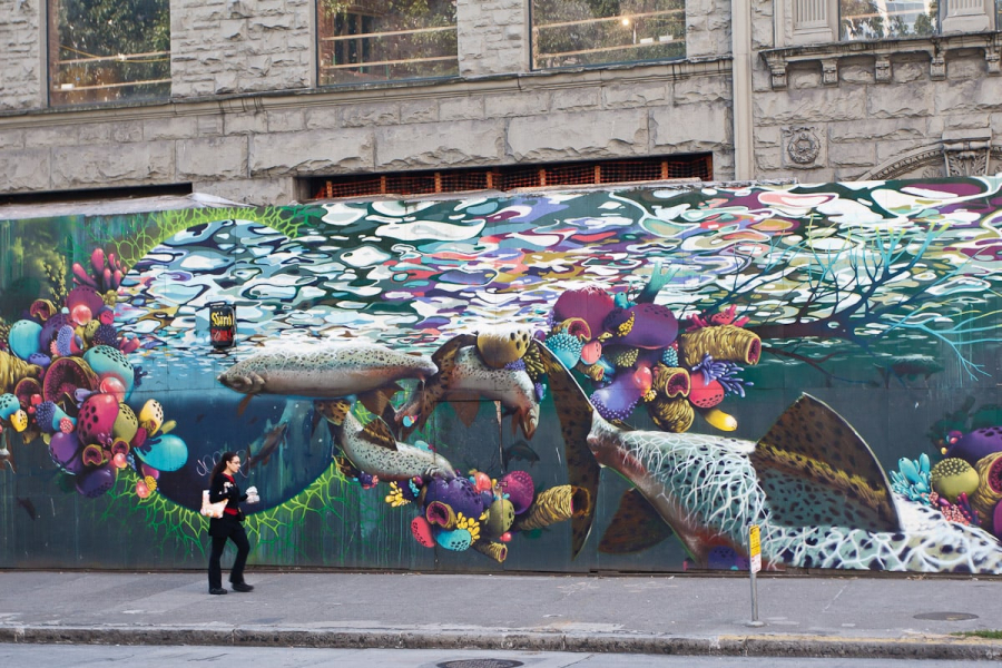 A wonderful mural near Pioneer Square in Seattle, Washington, which we visited in September 2012
