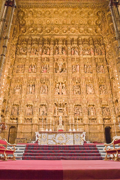 The huge gilded 16th-century altar is the biggest in the world