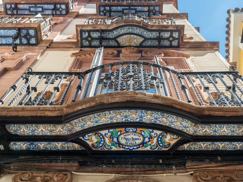 Beauty-loving Sevillanos even tile the bottoms of their balconies