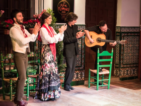 Performance of flamenco music and dancing at the Casa del Flamenco in Seville
