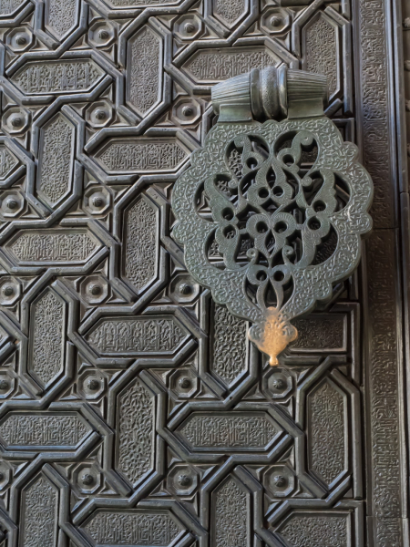 Moorish-style metalwork on the main door of the cathedral