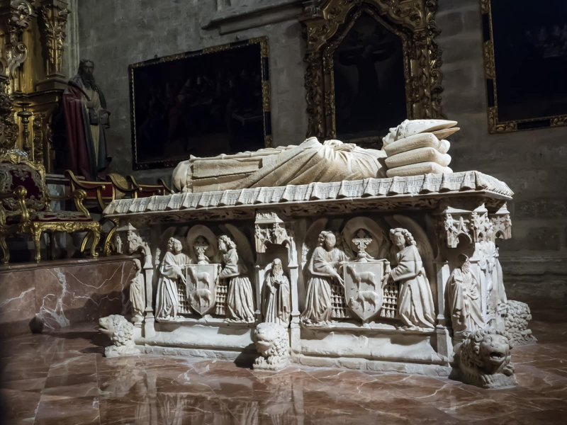 The tomb of a 15th-century bishop in Seville's cathedral
