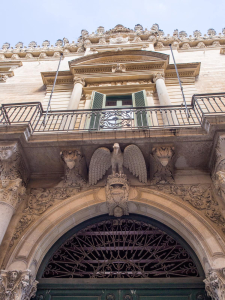 Ortigia is full of big old houses with ornate facades