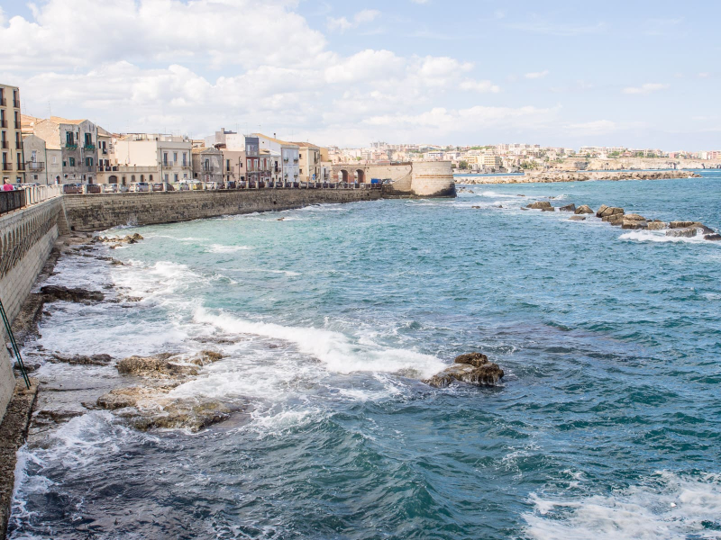 Ortigia is a peninsula sticking out into the sea; it has been fortified for 2,500 years