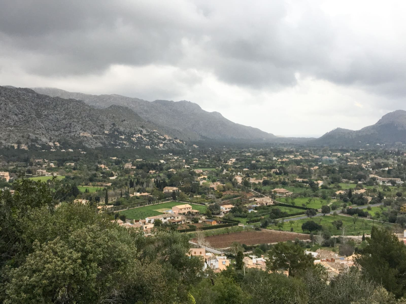 A rare cloudy day in the area around Pollenca