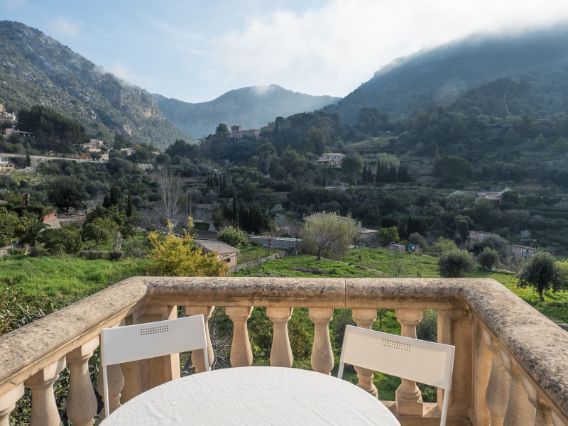 The view from our terrace of the hills and fields behind Valldemossa