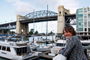 Chris by the Burrard Bridge in Vancouver, which we visited in September 2012