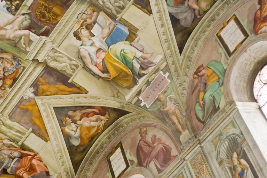 Michaelangelo's wonderful Sistine Chapel ceiling