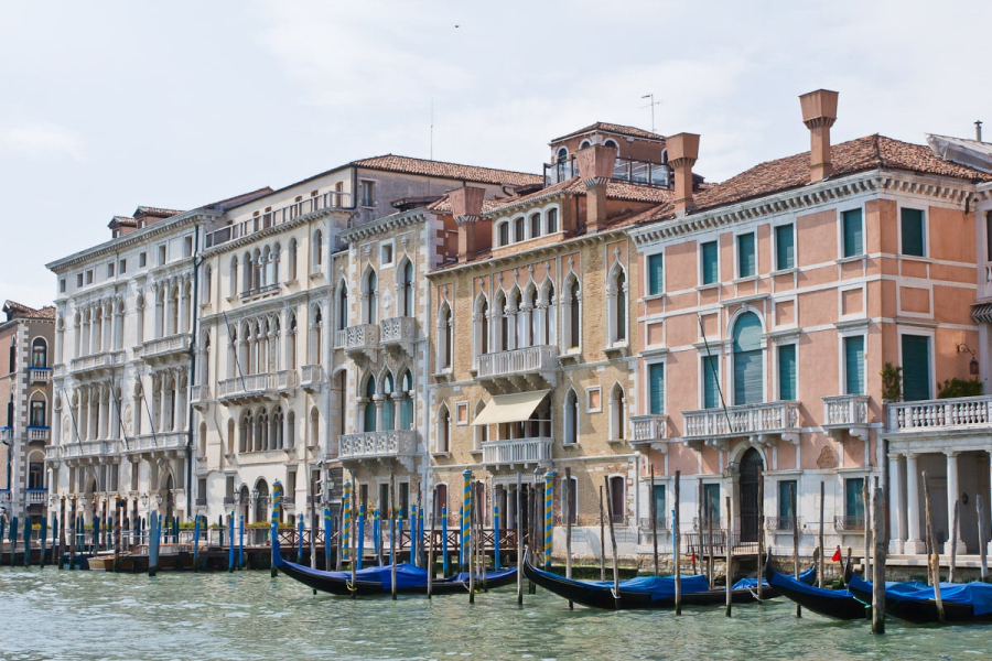 Old palazzi (the offices and houses of great merchant families) line the Grand Canal