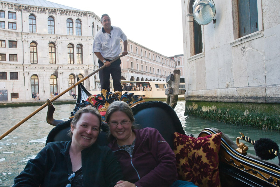 Chris and Melissa in a gondola