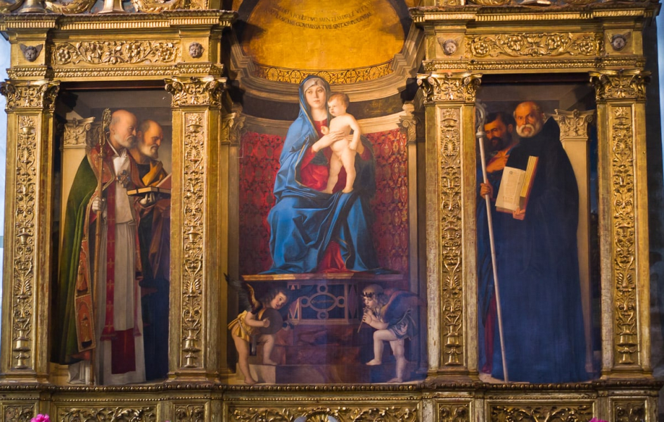 Bellini's triptych in the Frari church with its amazing jewel-like tones.