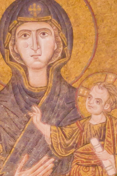 A 12th-century mosaic of the Madonna and Child in Torcello's cathedral
