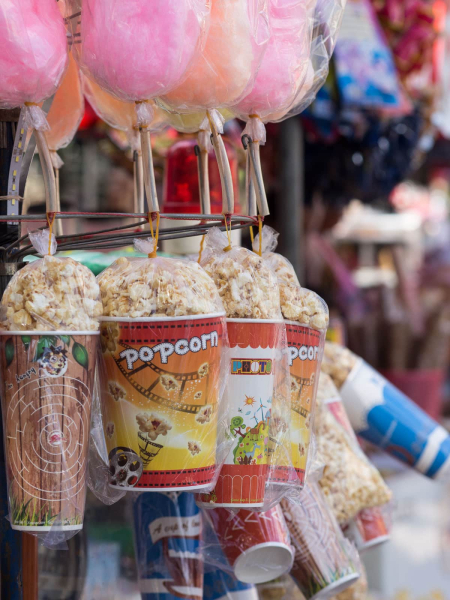 Cotton candy and kettle corn make it look like a carnival back home