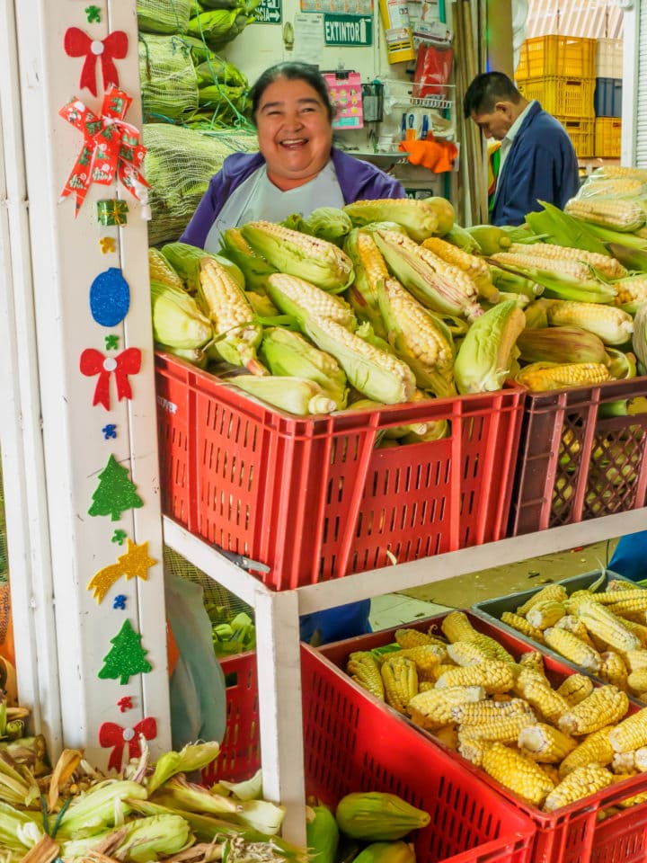 Woman selling corn