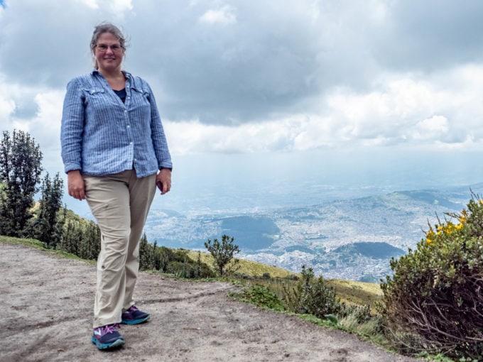 Melissa on Pichincha volcano looking out over Quito