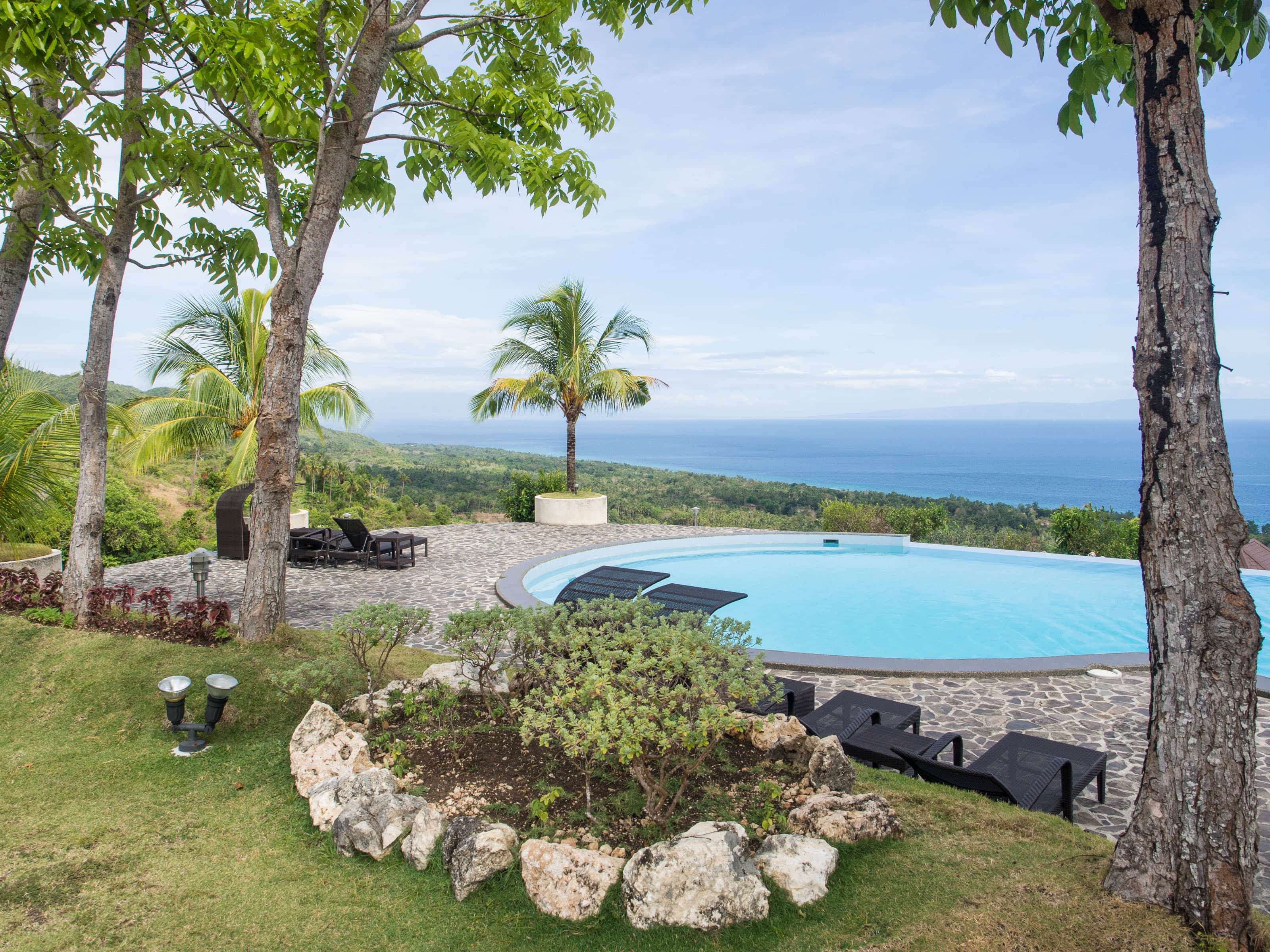 Pool and grounds of Infinity Heights resort on Siquijor Island